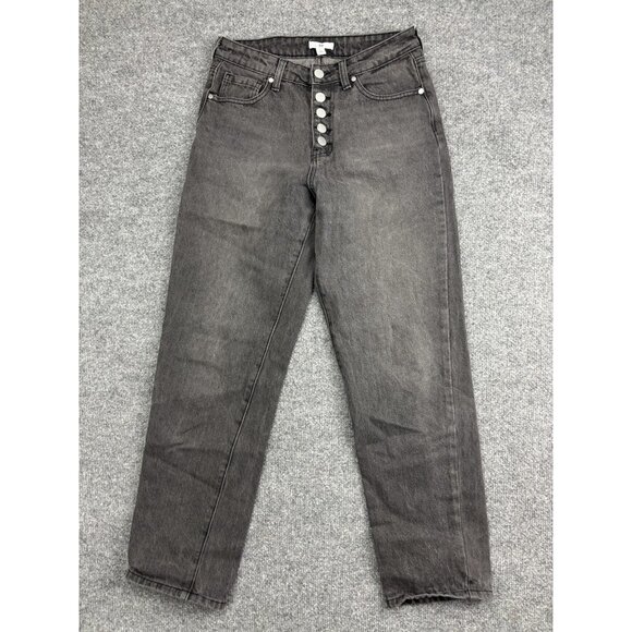 BP. Denim - BP. High Rise Mom Jeans Womens 27 Gray Charcoal Wash Button Fly 100% Cotton